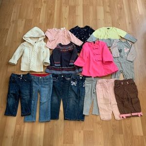 Girls Clothing Tops Jackets Sweaters Pants Lot 2T